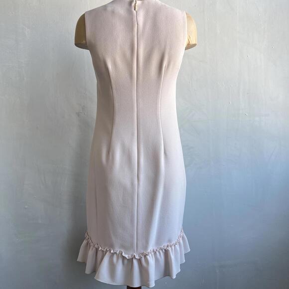 Karl Lagerfeld Paris Womens Blush Pink Shift Dress Size 2 Sleeveless Ruffle Trim - Picture 3 of 13